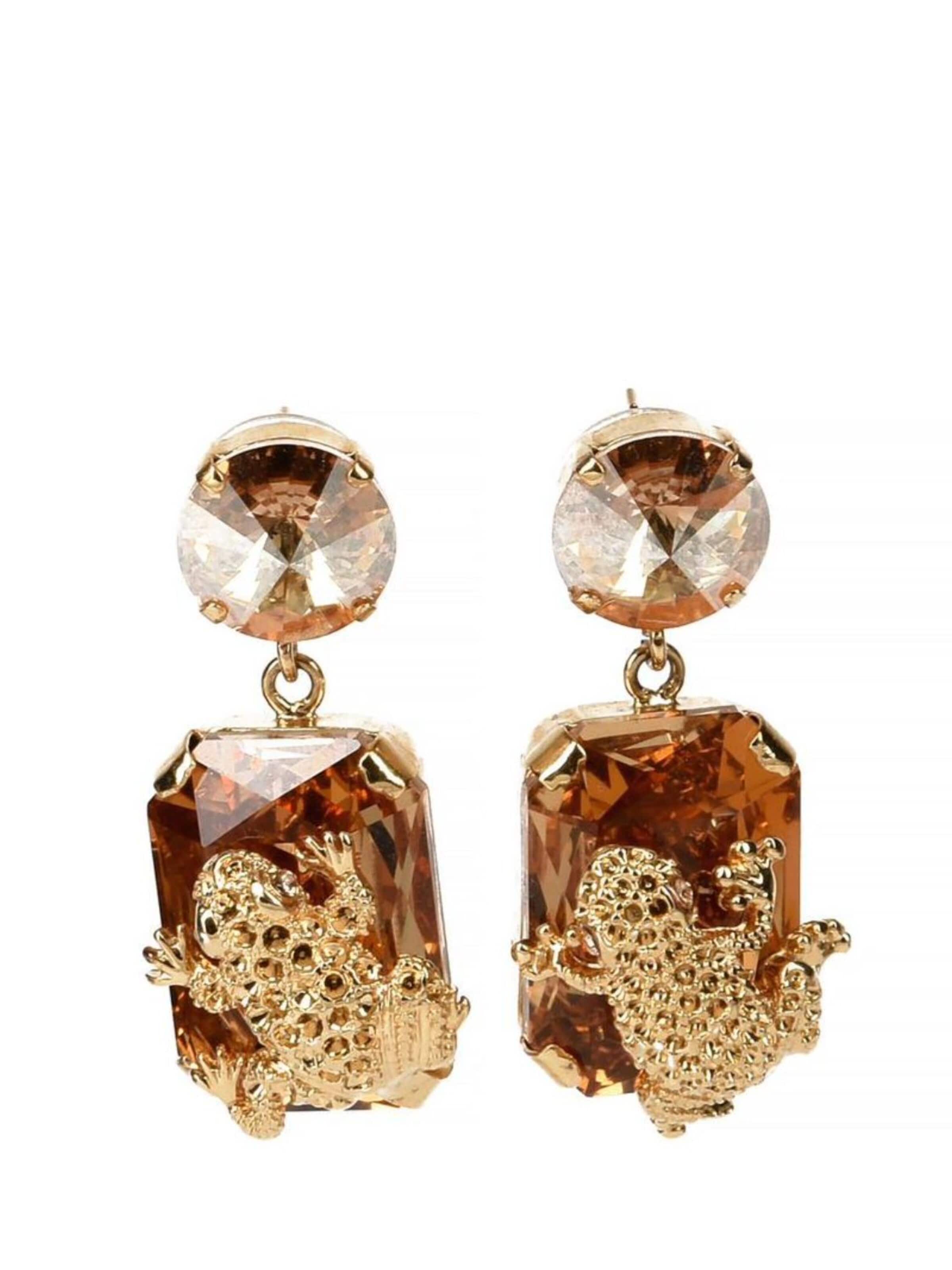 Addicted2 Σκουλαρίκια 'Ginevra orecchini placcati oro 18kt con cristalli oro Swarovski & motivo rana' σε χρυσό