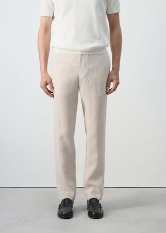 MANGO MAN Slim fit Chino Pants 'Oyster' in Beige: front