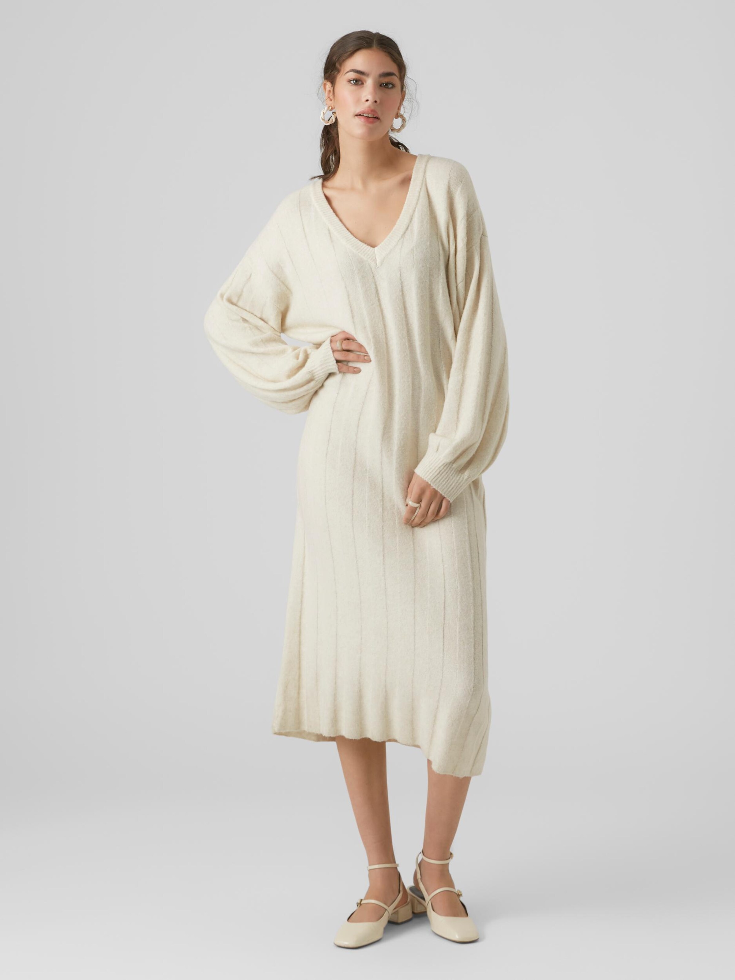 VERO MODA Knitted dress 'Verity' in Ecru | ABOUT YOU