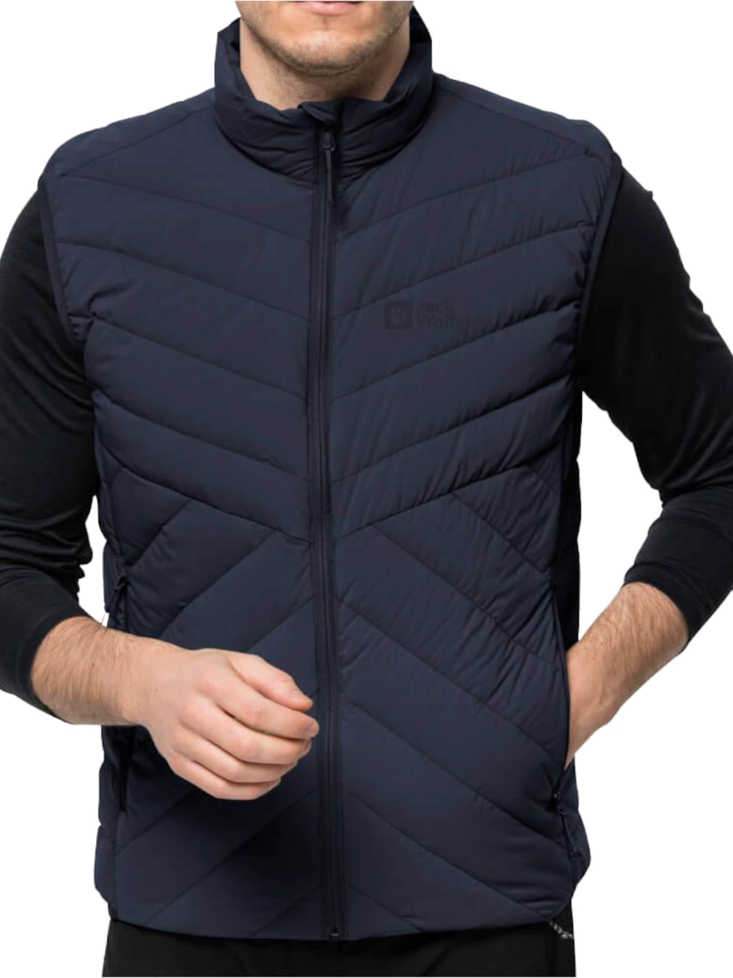 JACK WOLFSKIN Bodywarmer 'Jack Wolfskin Athletic Down Vest M' in Blauw: voorkant