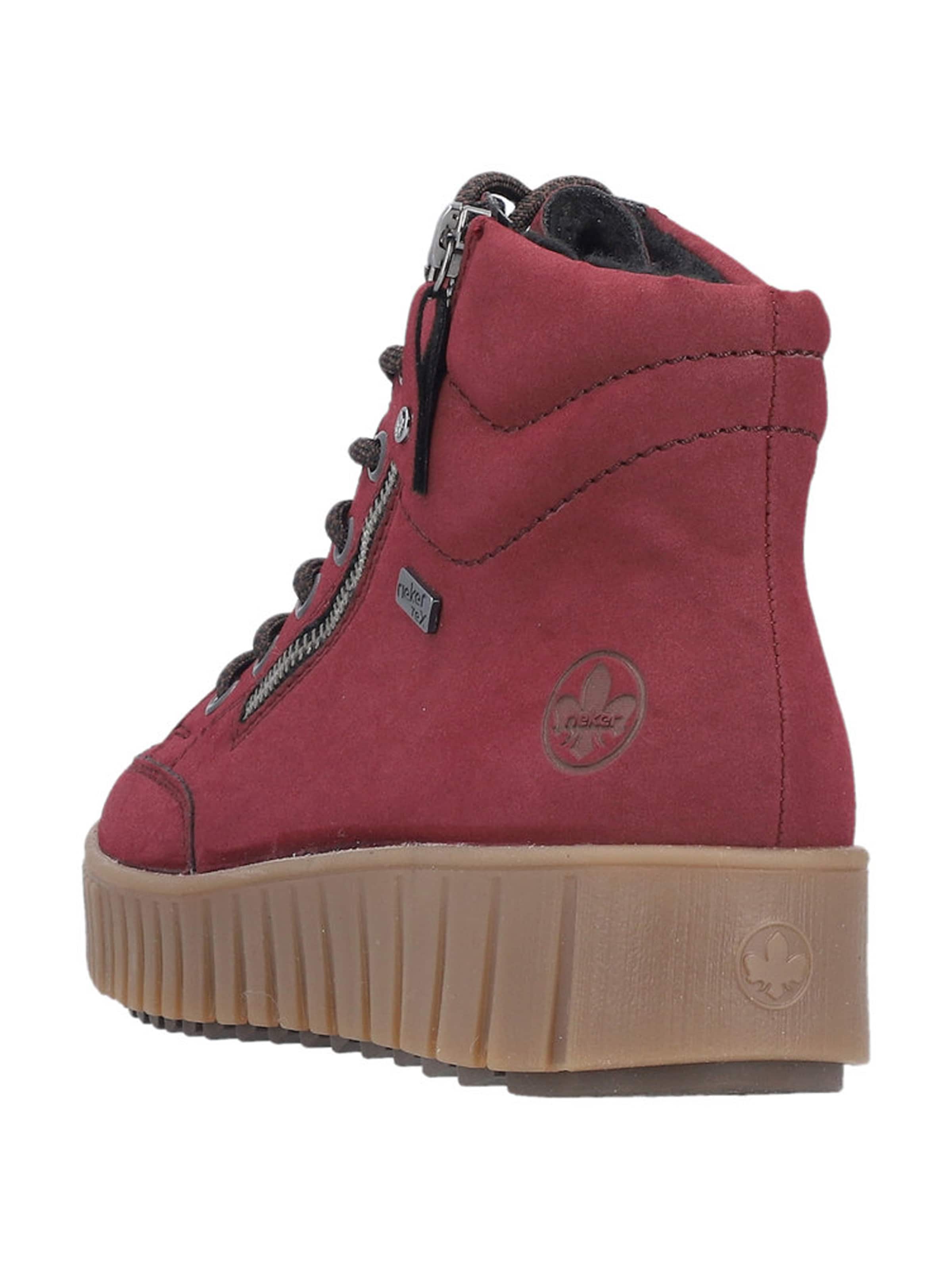 Rieker Šněrovací kozačky – červená