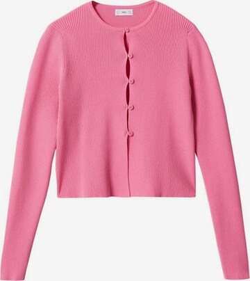 Cardigan 'gruyer' MANGO en rose : devant