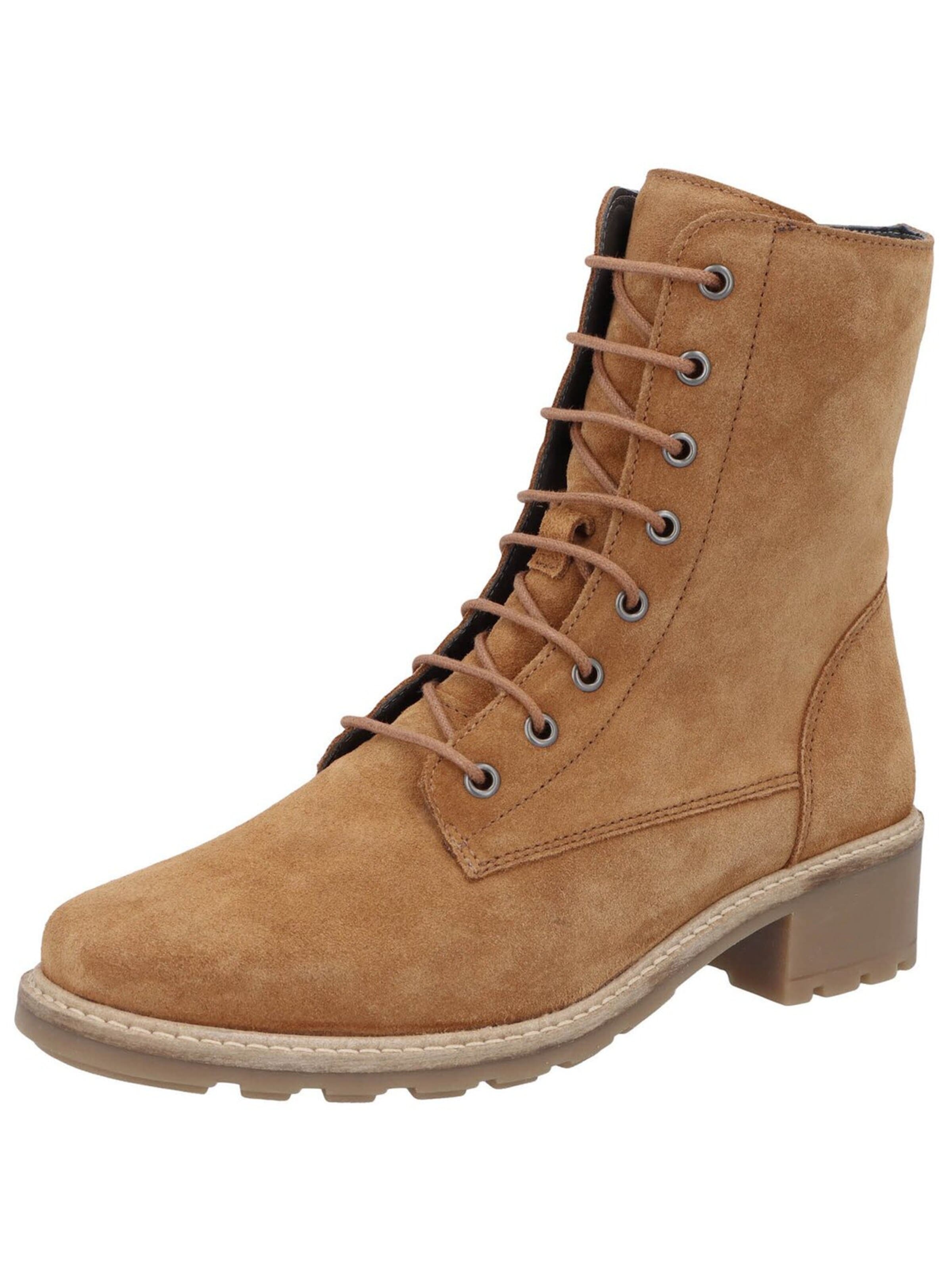 SOLIDUS Laarzen 'Stiefeletten/Boot Damen 61013 30499 Velourleder in braun' in Bruin: voorkant