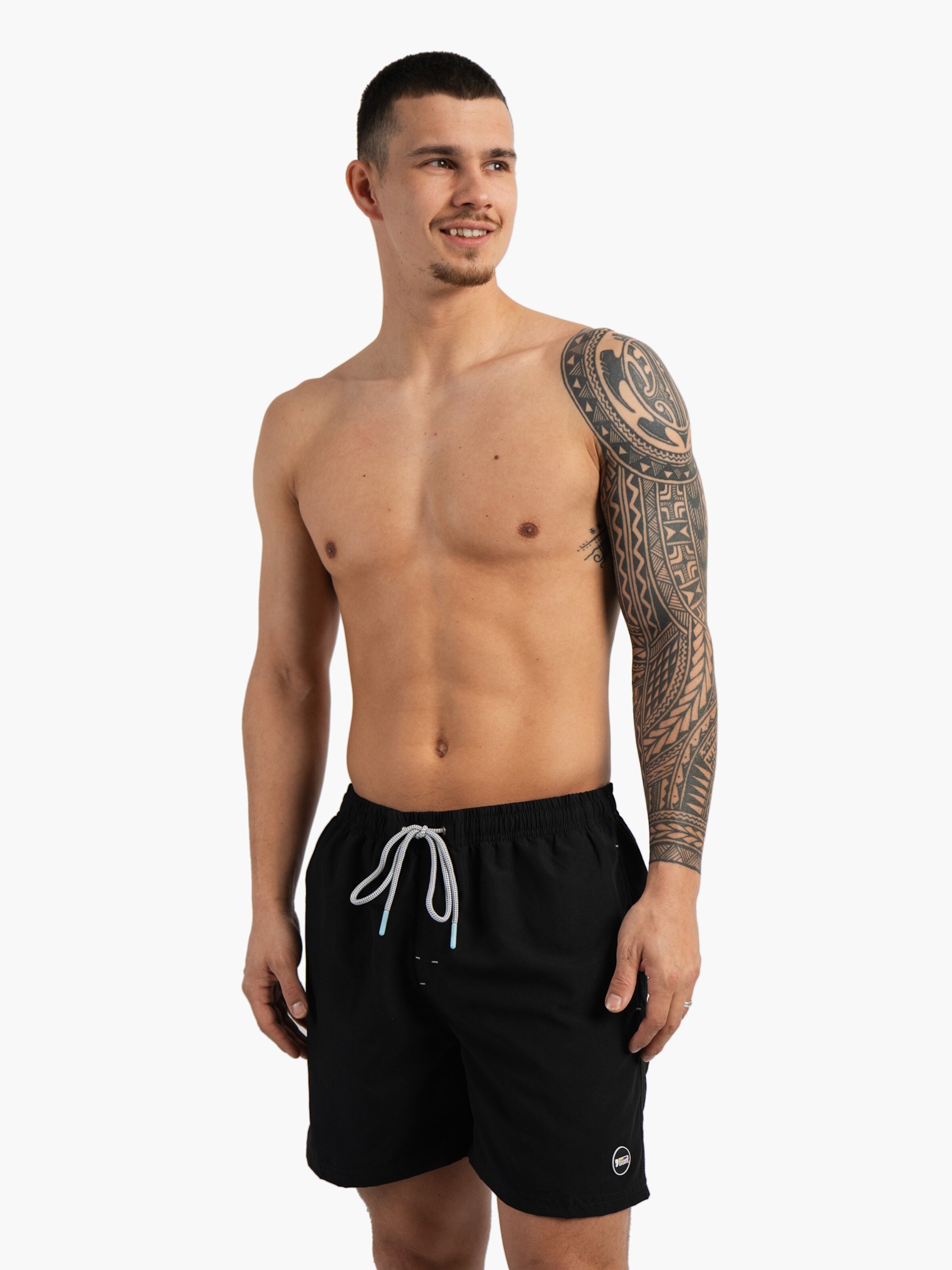 Shorts de bain Happy Shorts en noir : devant