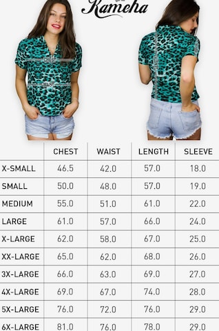 King Kameha Bluse 'Leopard' in Grün: Vorderseite