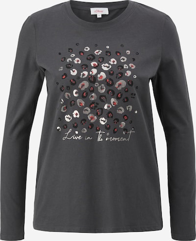 s.Oliver T-shirt i mörkgrå / röd / svart / silver, Produktvy