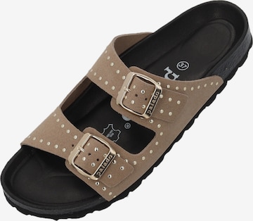 Palado Pantolette 'Palado Elaha Rivet Velours Premium Leather' in Beige: Vorderseite