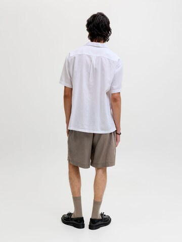 JACK & JONES Wide Leg Lærredsbukser 'JPSTBill JJLawrence' i grå