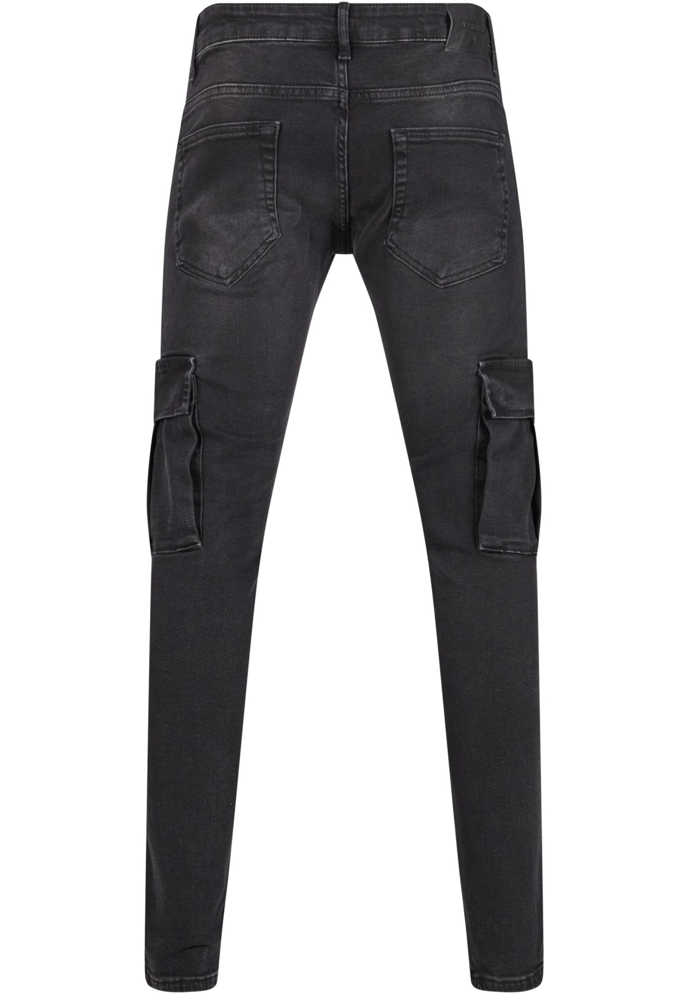 Slimfit Jeans cargo di 2Y Premium in nero