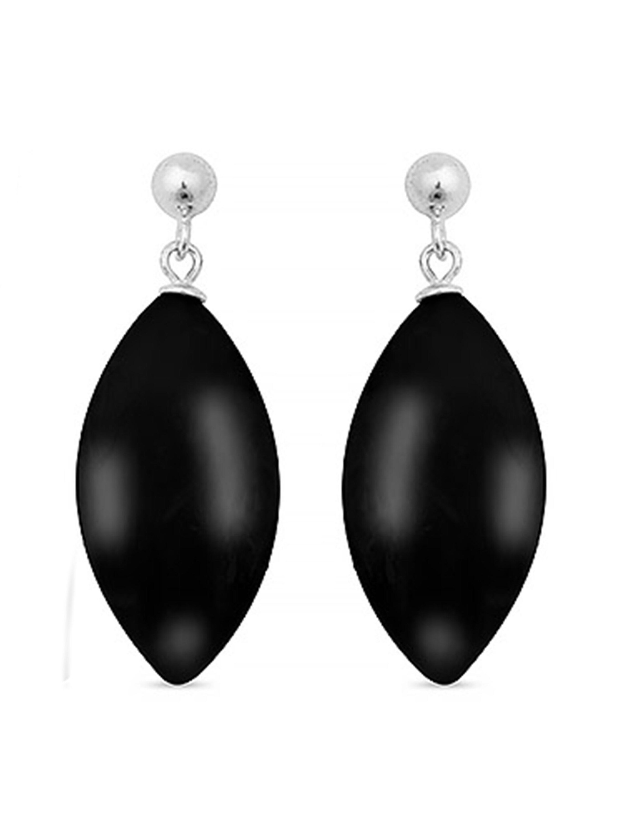 Luxenter Oorbellen 'Ayom' in Zwart: voorkant