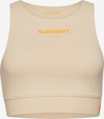 Bustier Soutien-gorge de sport Superdry en beige : devant