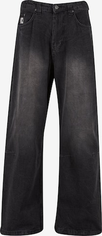 Karl KaniWide Leg/ Široke nogavice Traperice - crna boja: prednji dio