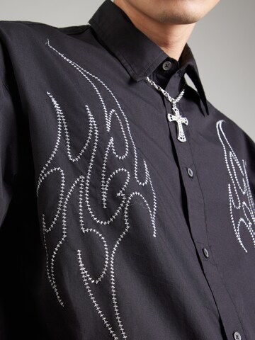 WEEKDAY Comfort Fit Hemd in Schwarz