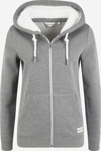 Oxmo Zip-Up Hoodie 'Binja' in Grey: front