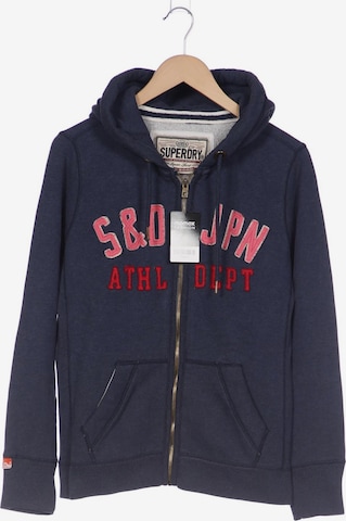 Superdry Sweatshirt & Zip-Up Hoodie in L in Blue: front