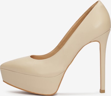 Kazar - Zapatos con plataforma en beige: frente