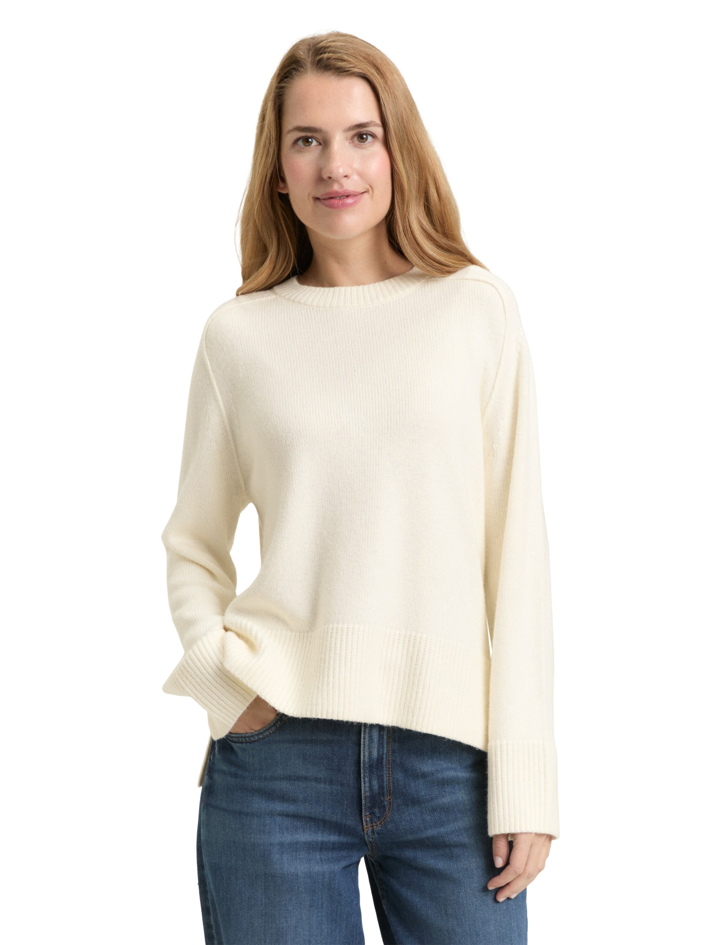 TOM TAILOR Sweater in White: front