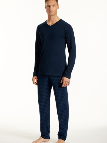 SCHIESSER Pyjama lang 'Uncover' in Blauw
