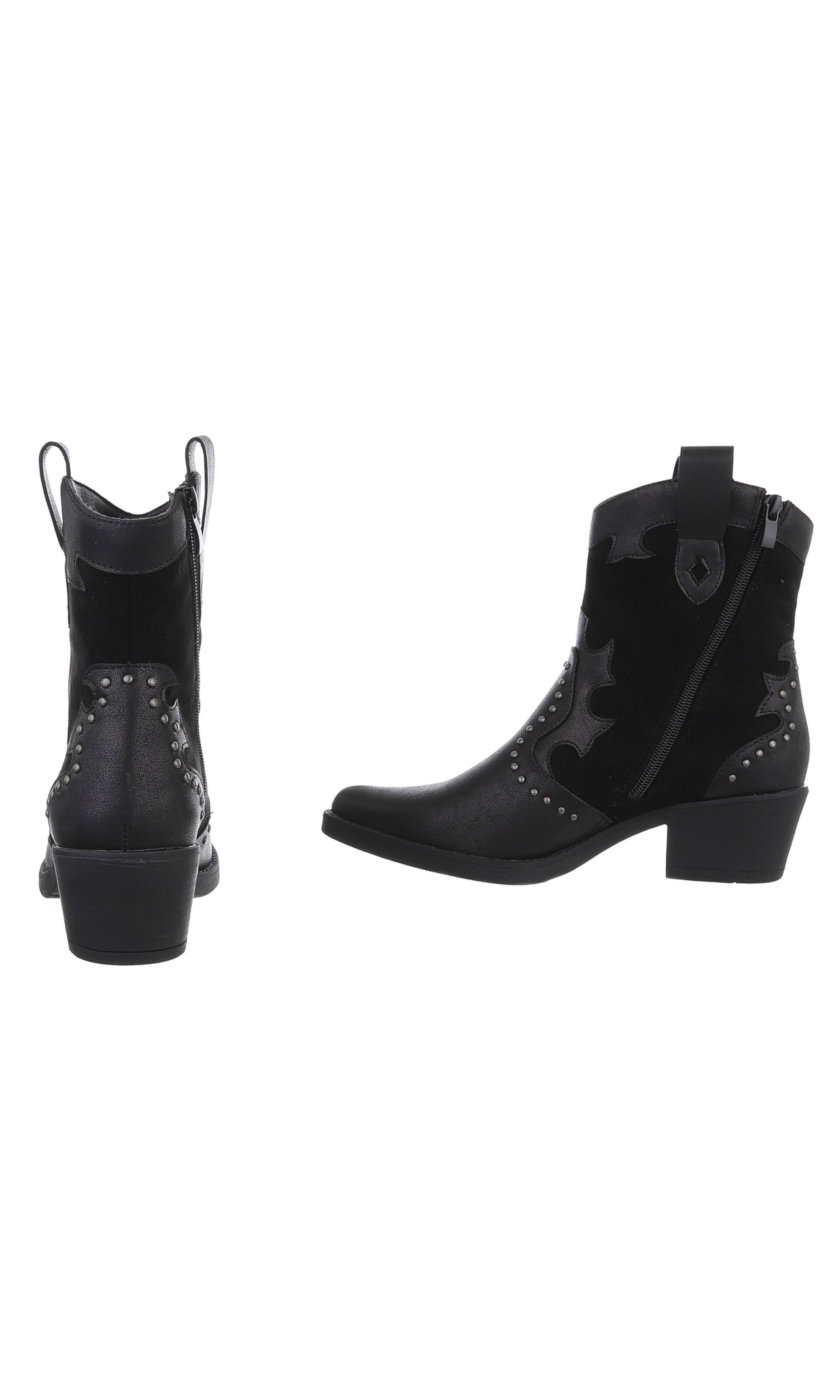 Ital-Design Cowboy Boots in Black