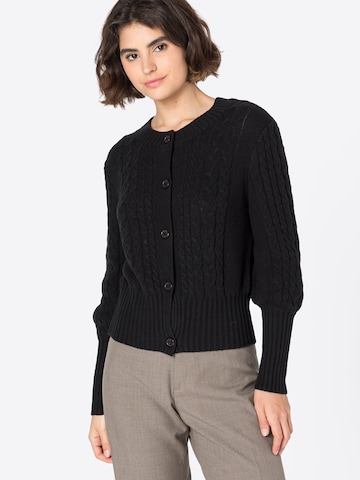 ICHI Knit cardigan 'POLITE' in Black: front