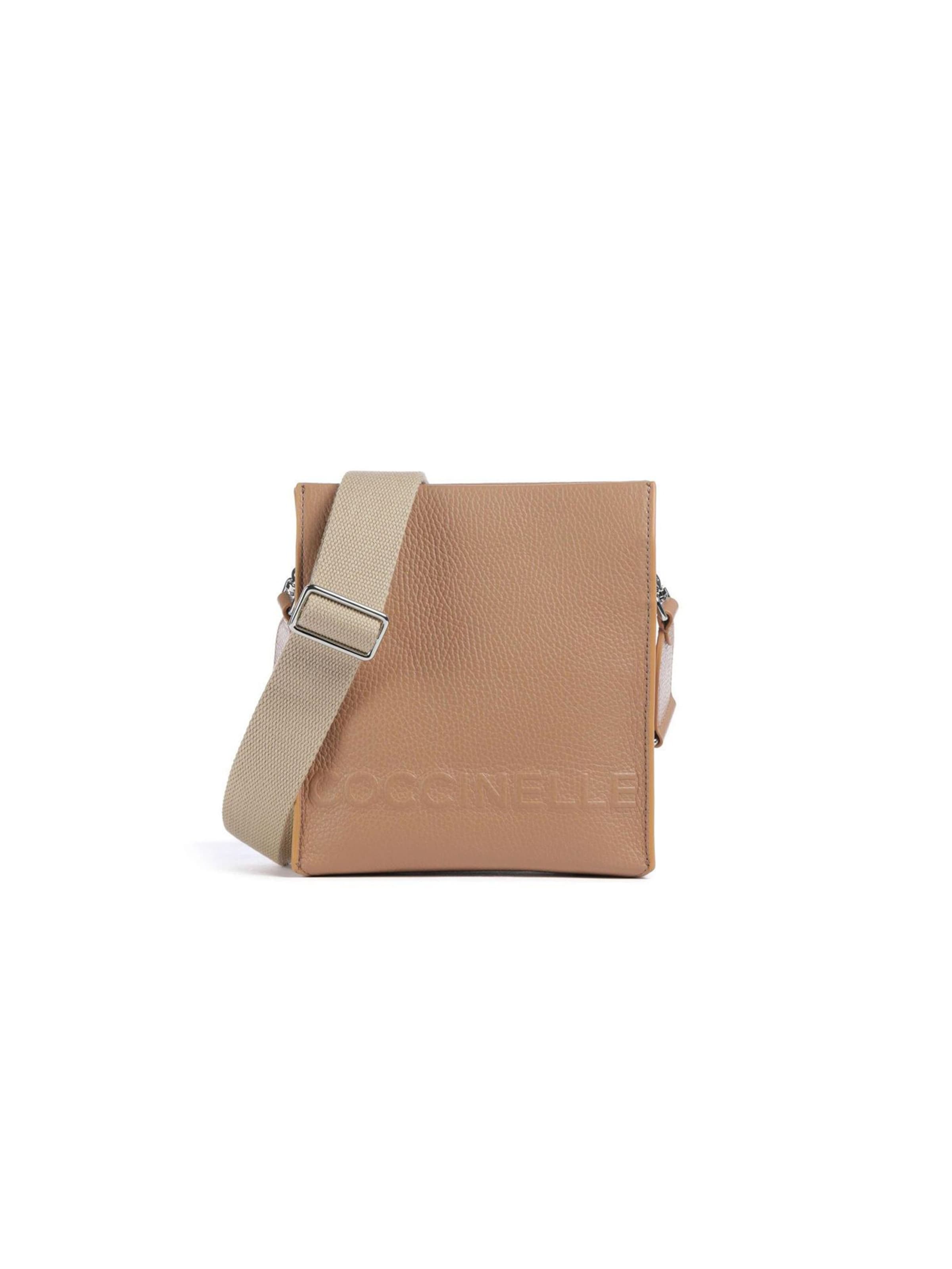 Borsa a tracolla di Coccinelle in beige: frontale