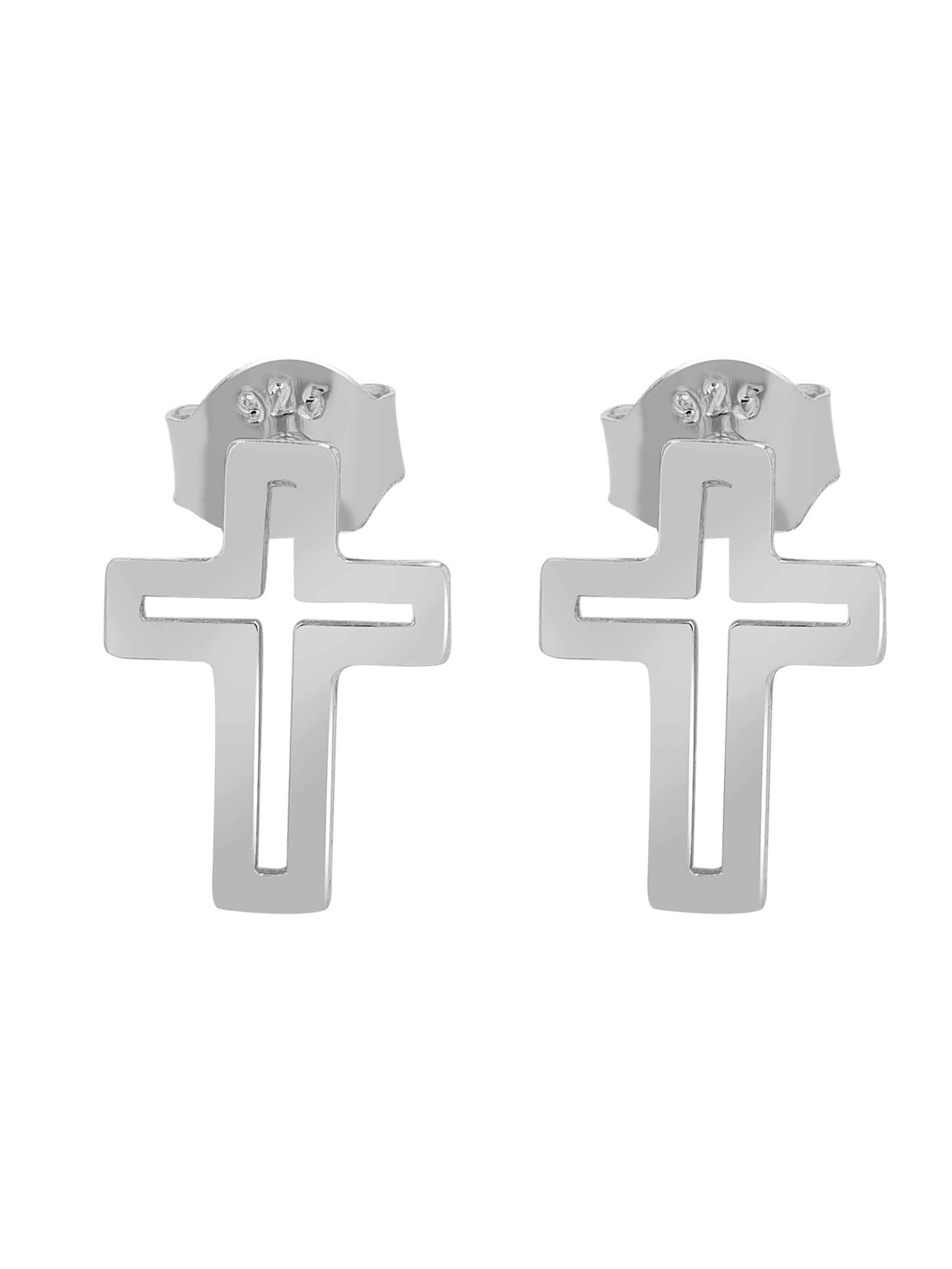 Akzent Earrings '"Emely" aus 925 Sterlingsilber, rhodiniert, langlebig' in Silver: front