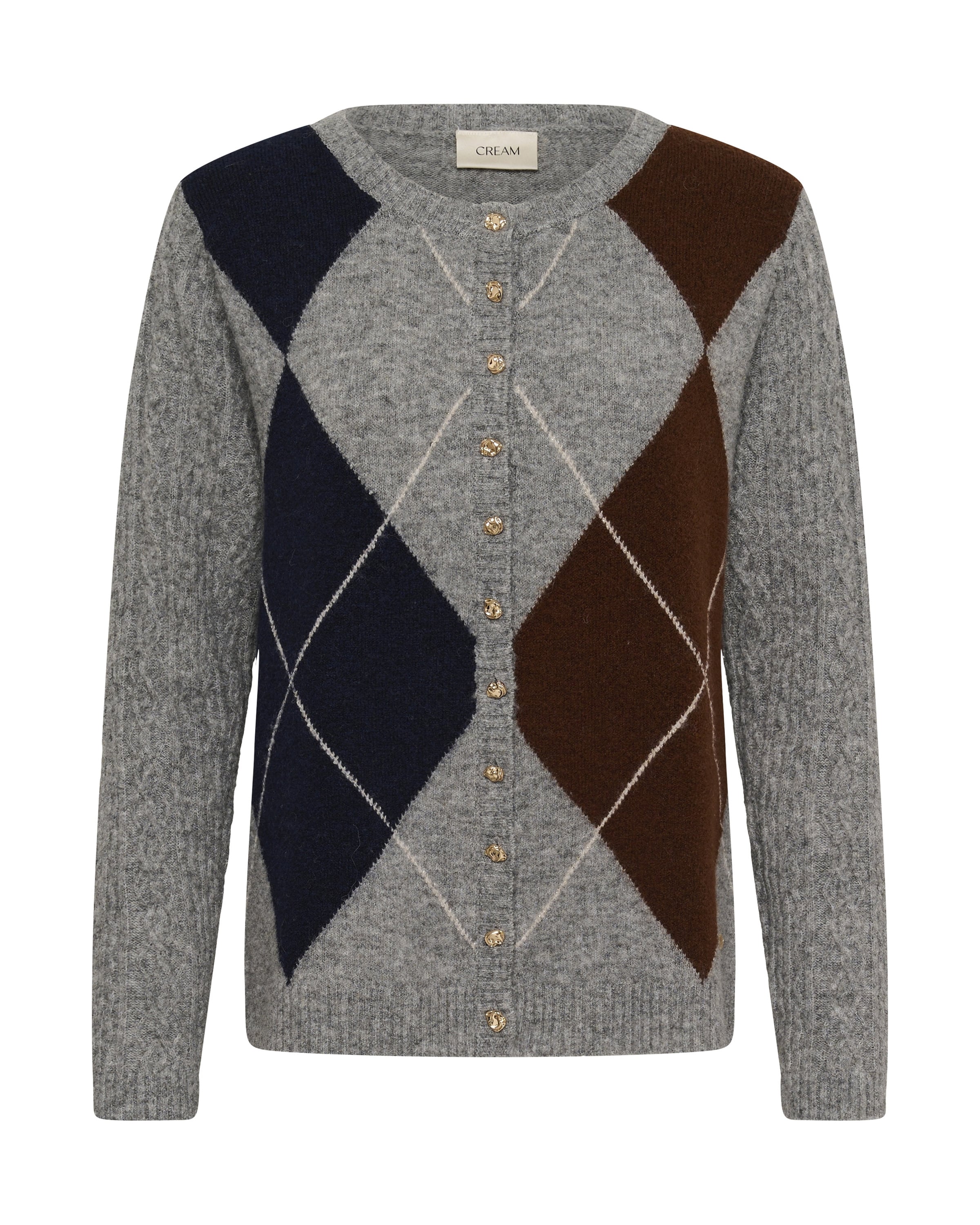 Cream Gebreid vest 'Hope' in Grijs: voorkant