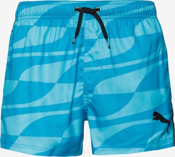PUMA Athletic Swim Trunks in Blue: front