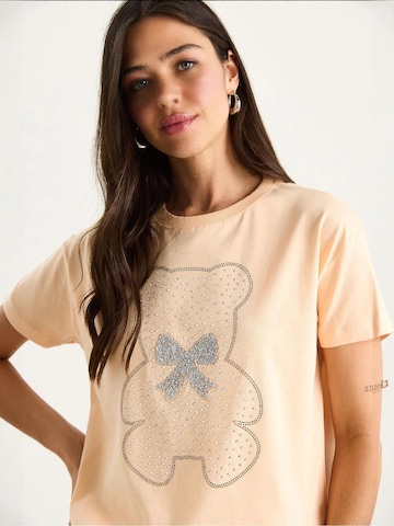 T-shirt Bianco Lucci en orange