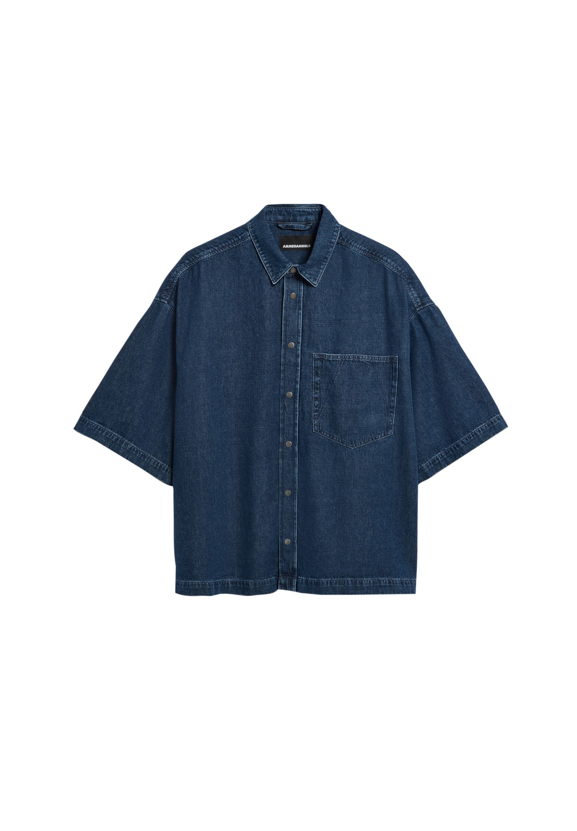 ARMEDANGELS Comfort fit Button Up Shirt in Blue: front