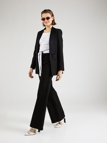 Calvin Klein Široke hlačnice Kavbojke | črna barva
