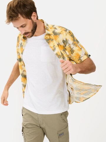 CAMEL ACTIVE Regular Fit Kurzarmhemd mit Strukturmuster in Gelb