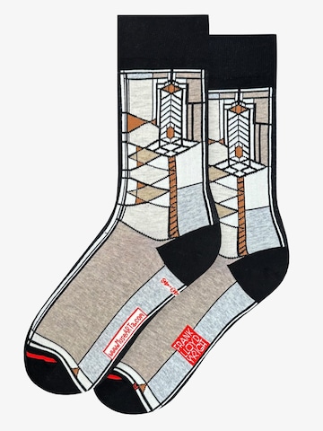 MuseARTa Socks 'Frank Lloyd Wright - Robie Window' in Beige: front