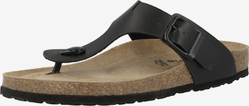 Tamaris T-Bar Sandals in Black: front