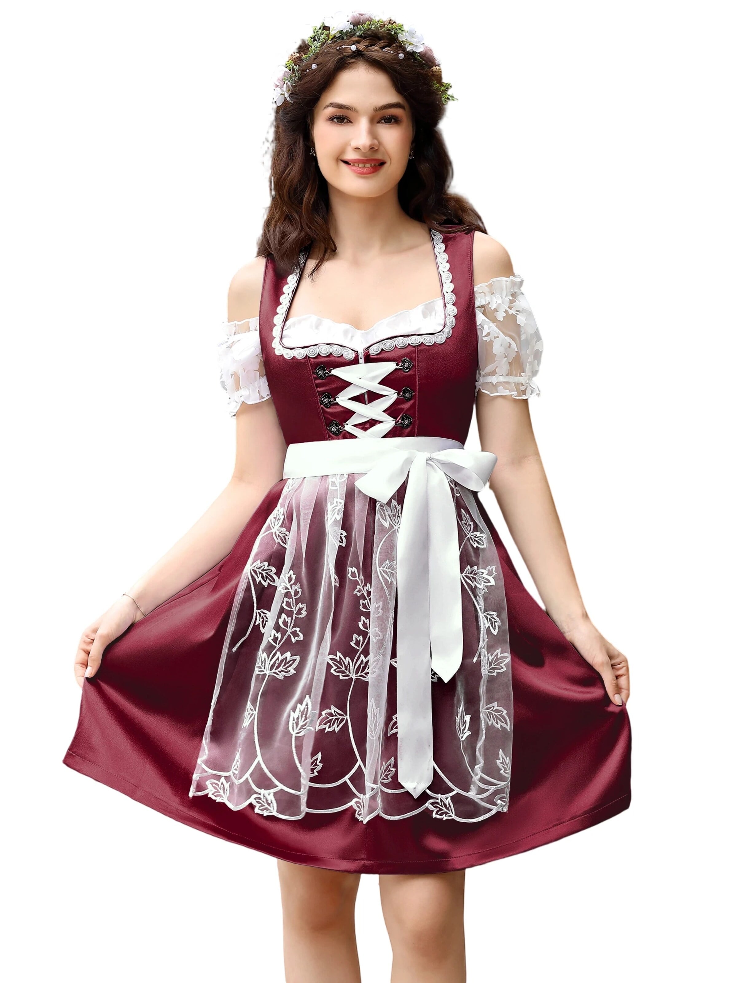 Yesfashion Dirndl w kolorze czerwony: przód
