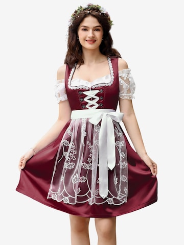Yesfashion Dirndl w kolorze czerwony: przód