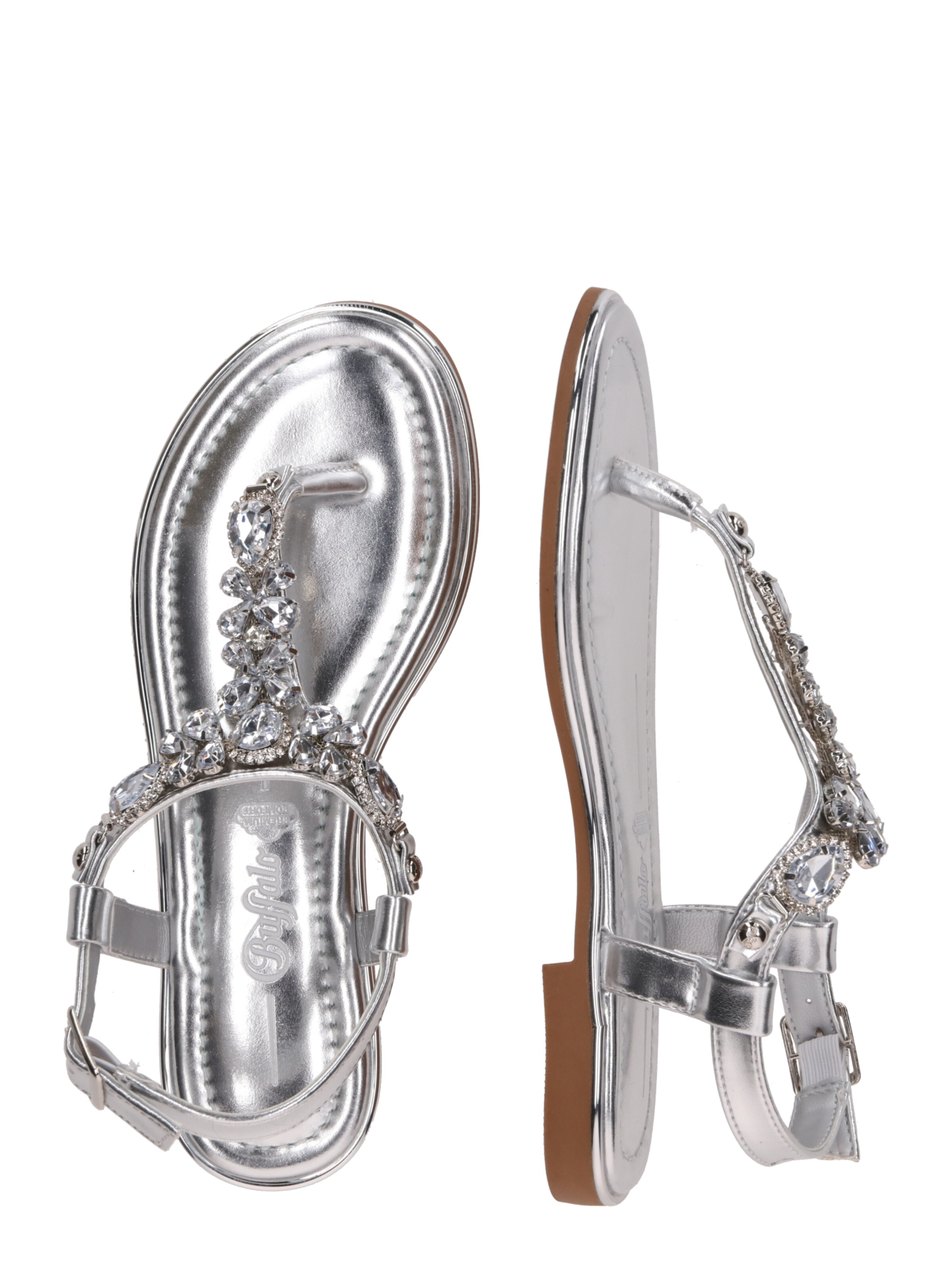 BUFFALO - Chinelos de dedo 'Kira' em prata