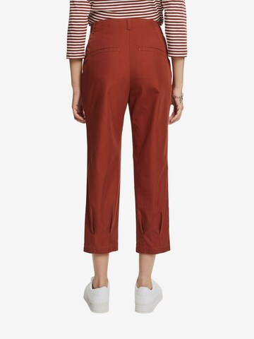 Regular Pantalon à plis ESPRIT en marron