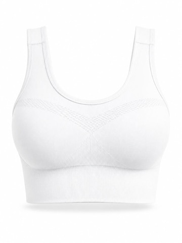 AOTTORI Bralette Sports Bra in White: front