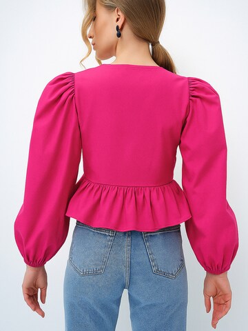 Trend Alaçatı Stili Блузка в Ярко-розовый