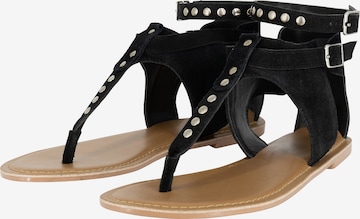 DreiMaster Vintage T-bar sandals 'Boline' in Black
