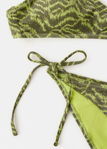 MANGO TEEN Triangle Bikini 'Zebra' in Green