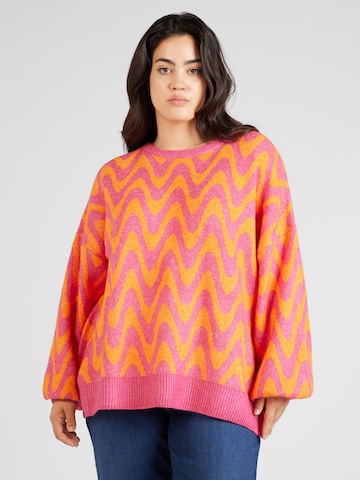 ONLY Carmakoma Sweater 'GEORGINA' in Pink: front