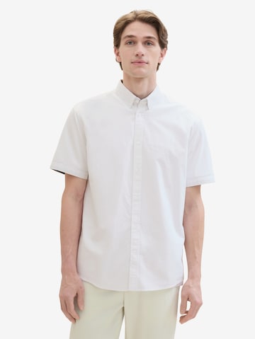 TOM TAILOR Regular fit Риза в бяло: отпред