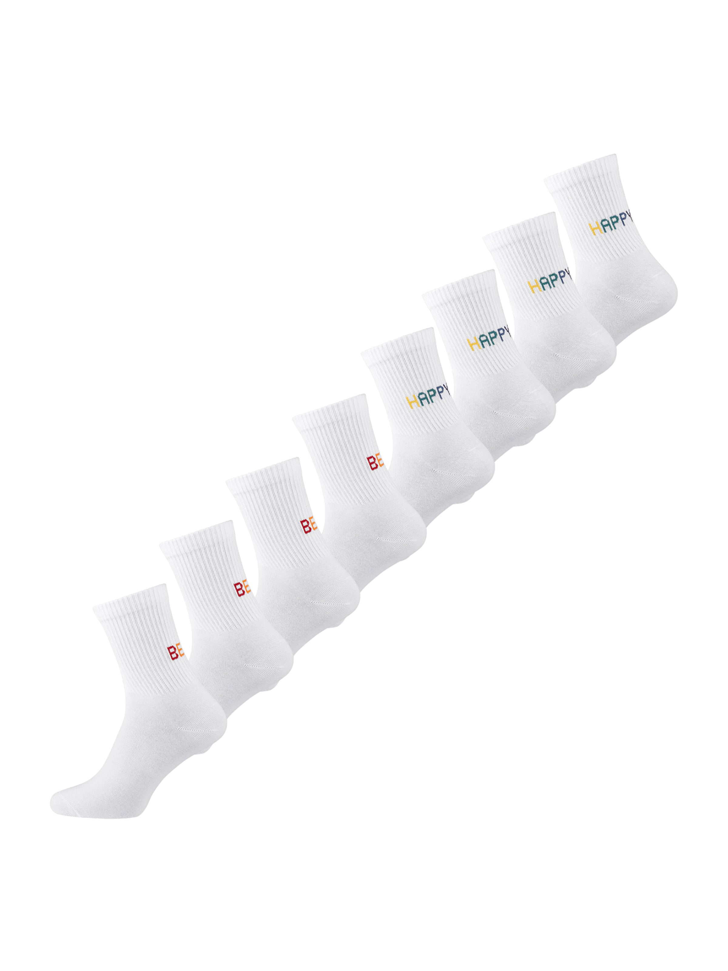 Chaussettes ' Good Vibes Motiv Statement Socken Tennissocken ' Nur Die en blanc : devant