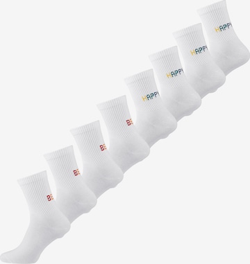Nur Die Freizeitsocken ' Good Vibes Motiv Statement Socken Tennissocken ' in Weiß: Vorderseite