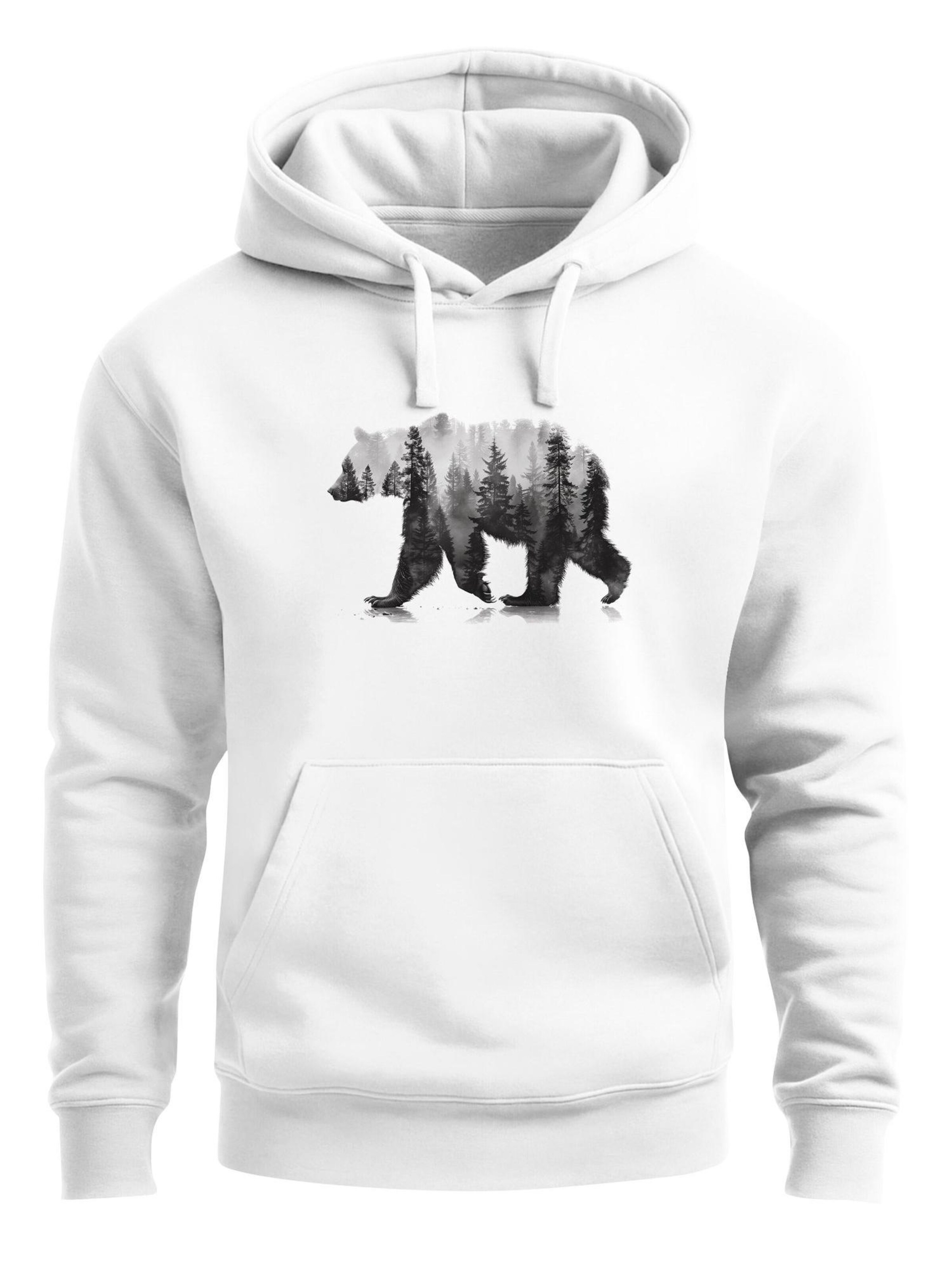 Neverless Sweatshirt 'Bär wald' in White: front