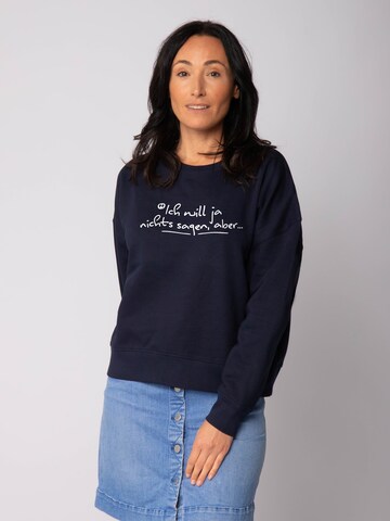 Felpa 'Ich will ja nichts sagen aber ' di Watapparel in blu: frontale