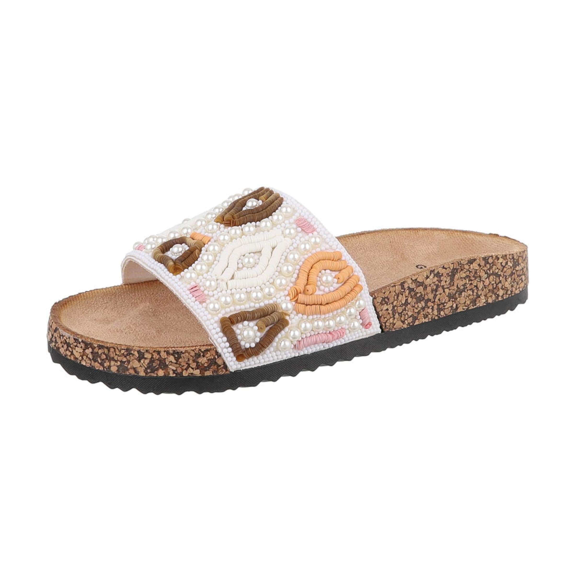 Ital-Design Pantolette in Weiß: Vorderseite