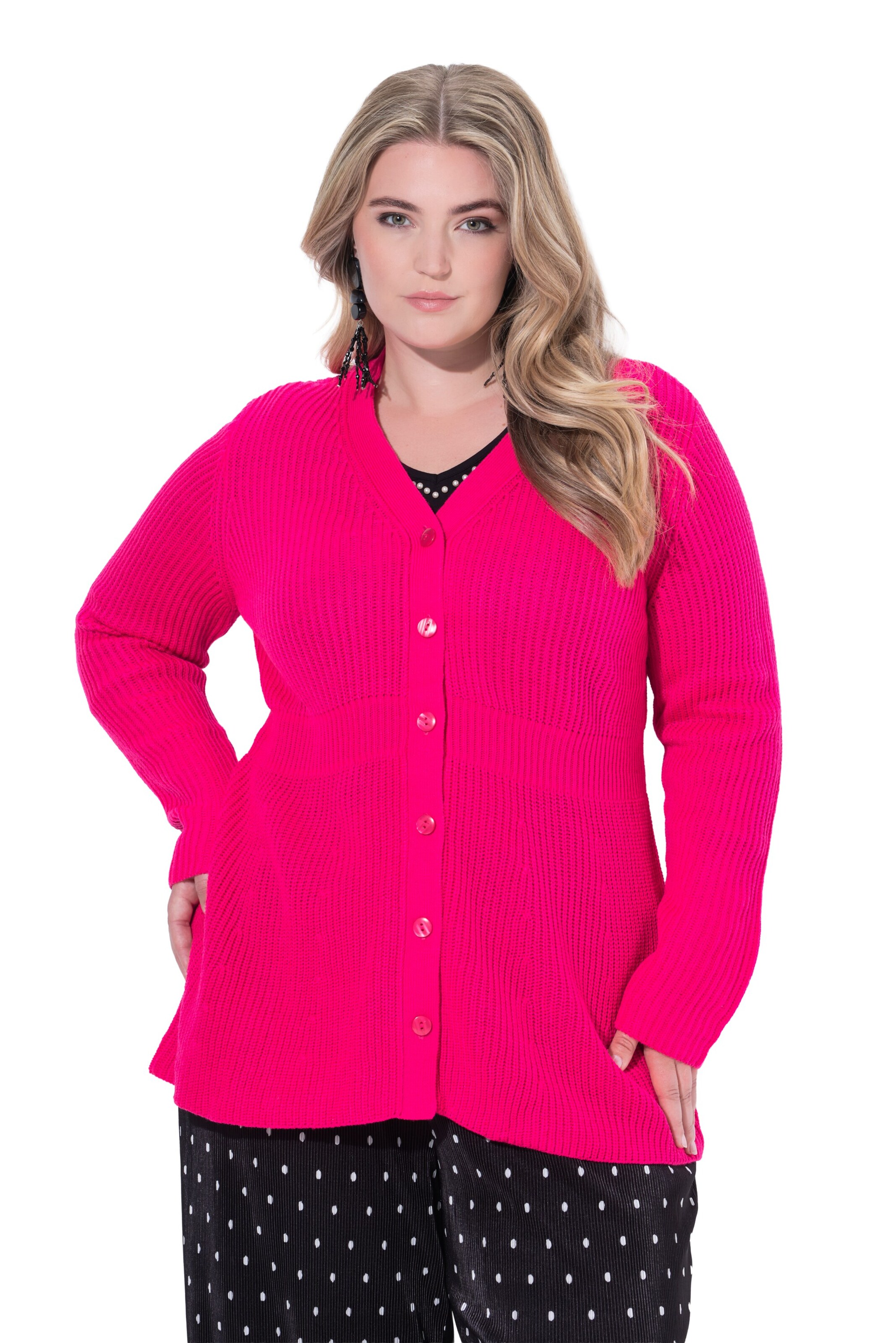 MIAMODA Knit cardigan in Pink: front
